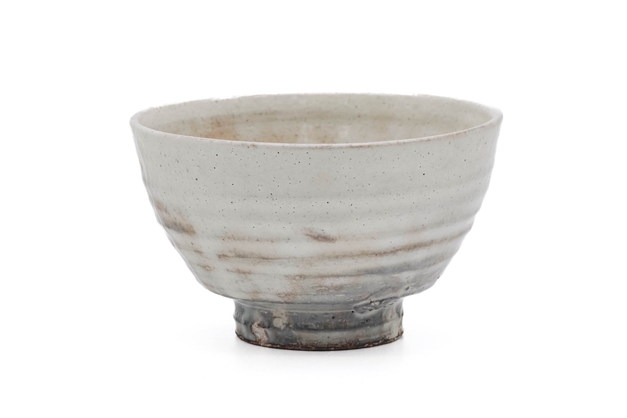 Japanese Matcha Bowl - White Glazed Tsutsu-gata Hagi-yaki Winter