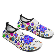 Load image into Gallery viewer, Floral Beadwork Seven Clans White Sockamoccs Slip On Shoes 49 Dzine 
