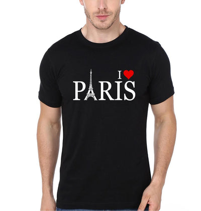 I Love Paris Couple Half Sleeves T-Shirts -FunkyTees