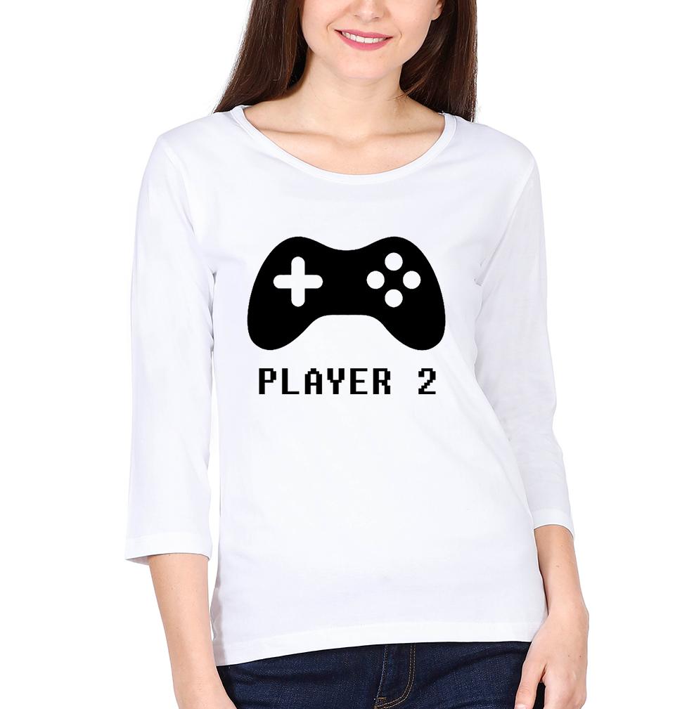 Player 1 Player 2 Father and Daughter Matching Full Sleeves T-Shirt- FunkyTeesClub