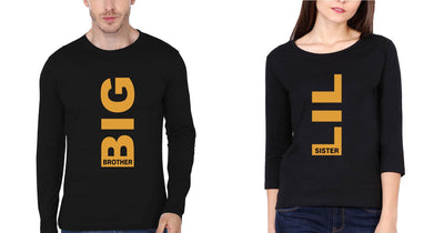 Big Brother Lil Sister Brother-Sister Full Sleeves T-Shirts -FunkyTees - Funky Tees Club