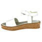 White Comfort Ankle Strap Open Toe Women's Platform Sandals--_