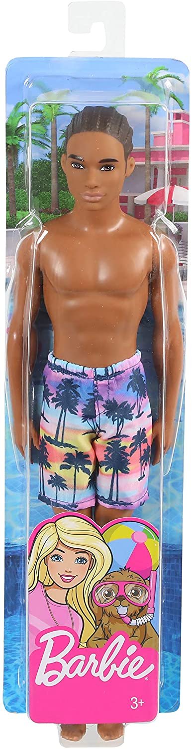 Stun Bouwen op verkoper Barbie Ken Beach Doll - Tropical Print Swimsuit – Monkey Fish Toys