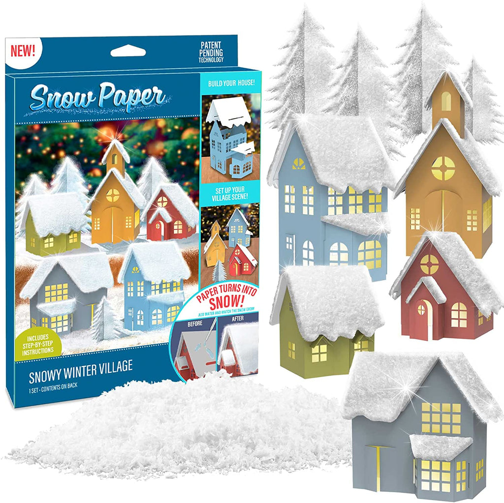  Snow Paper Craft - Snowy Gingerbread House Kit with Decorative  Stickers & Paper Turns to Snow Arts & Craft Kit Adult Teens Gifts : Toys &  Games