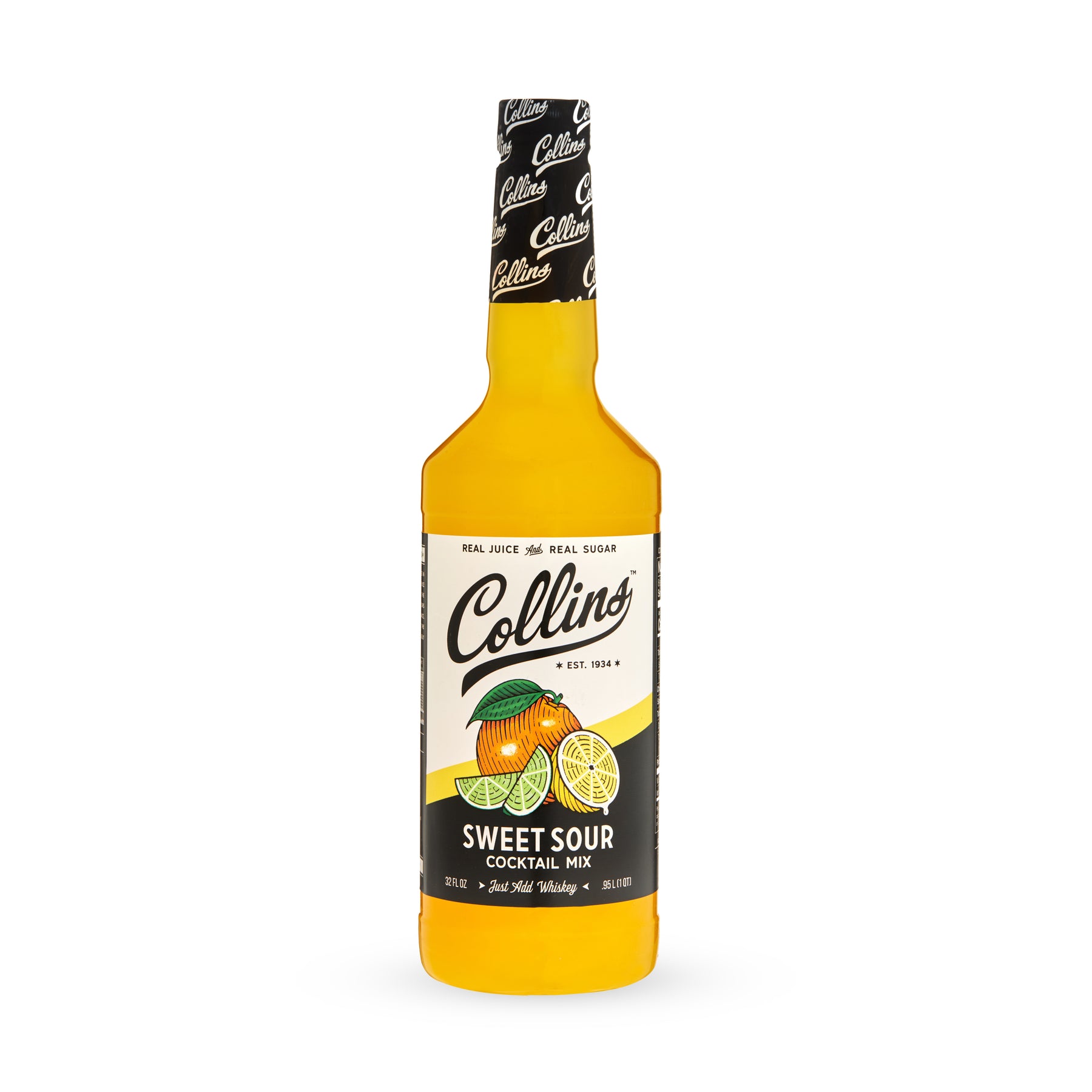 Collins Sweet and Sour | Made With Real Orange and Lemon Juice | Classic Cocktail Recipe Ingredient, Home Bar accessories Cocktail Mixers 32 fl oz