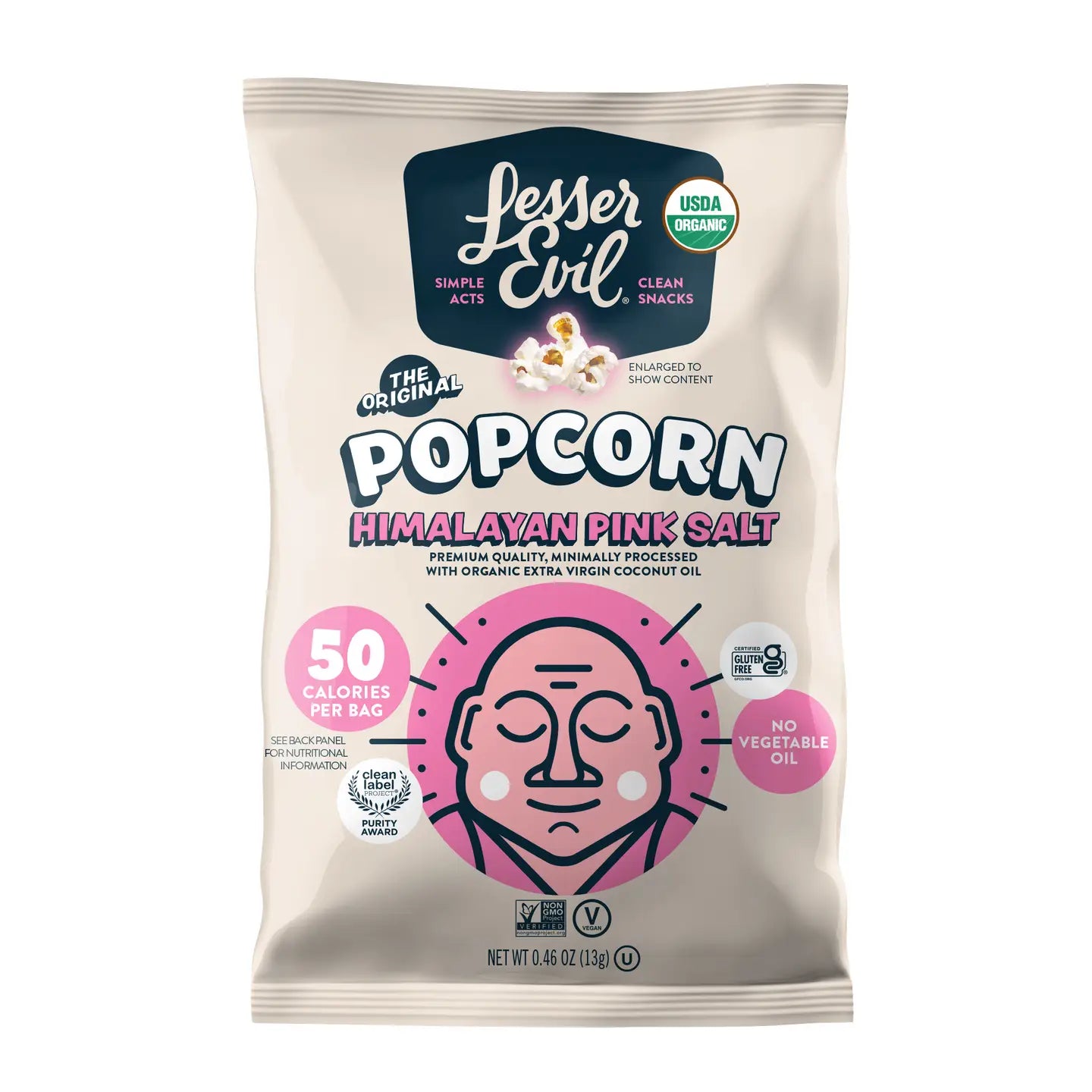 Lesser Evil | Himalayan Pink Salt Popcorn | Organic Gluten-Free 0.46oz