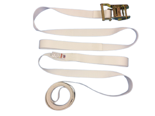 1 X 14' White Tent Strap Ratchet Straps with Loop Ends