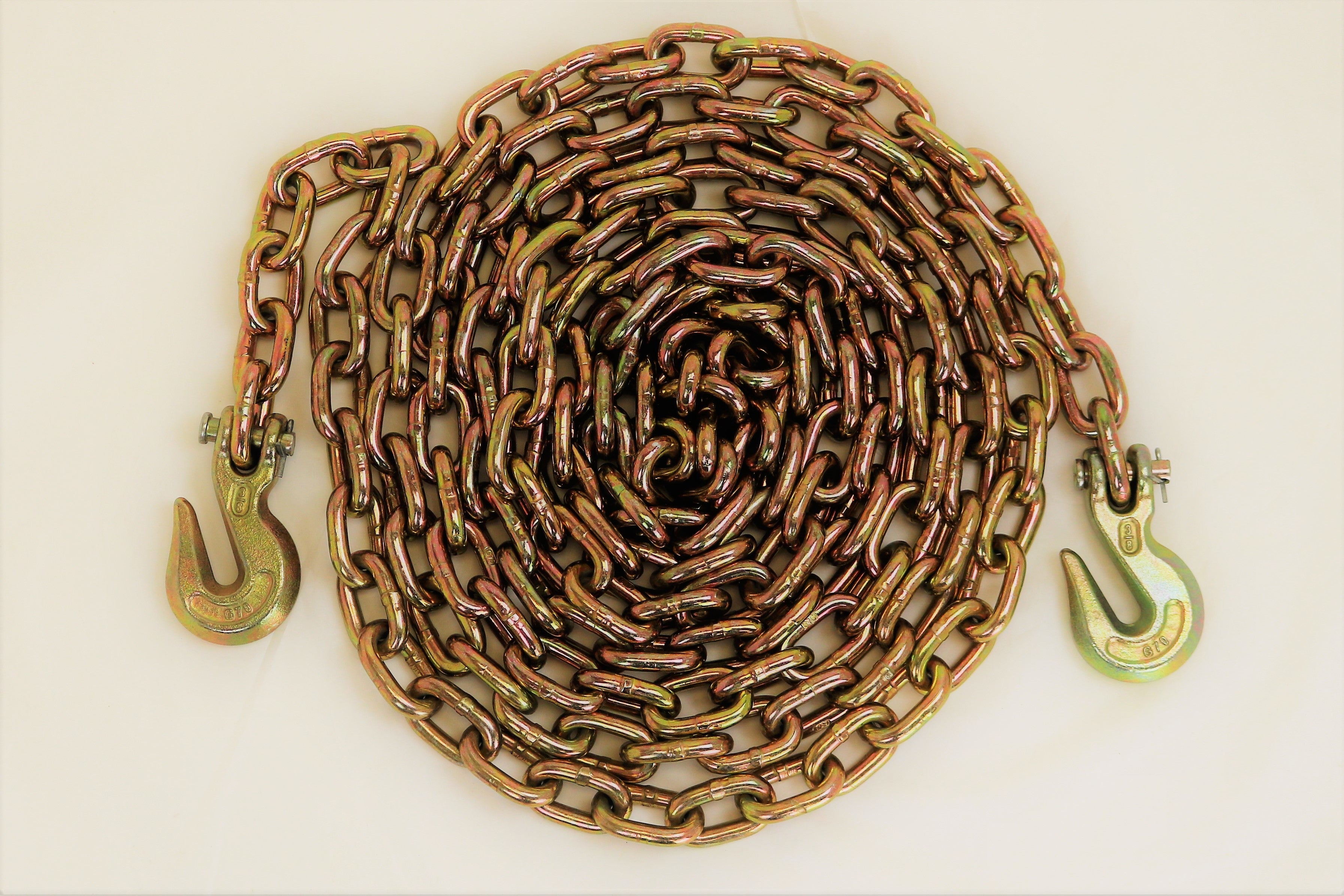 3/8" x 10' G70 Heavy Equipment Chains with Grab and Grab (single)