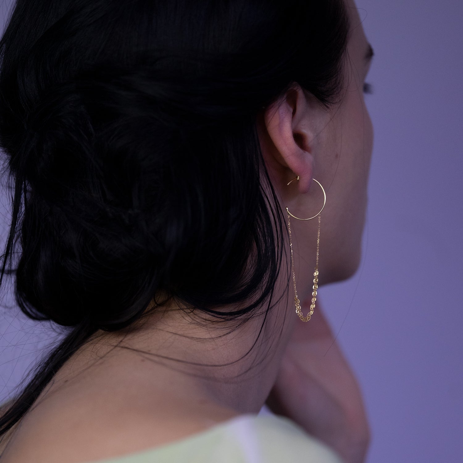 Buy 14k Gold Hoop Earrings. 2.5 Inch Genuine Gold Hoop Earrings. 2.5mm Hoops.  Jewelry Gift. Online in India - Etsy
