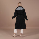 Black Snap Fastened Trench Coat Trench Coat Lassiva Collection 
