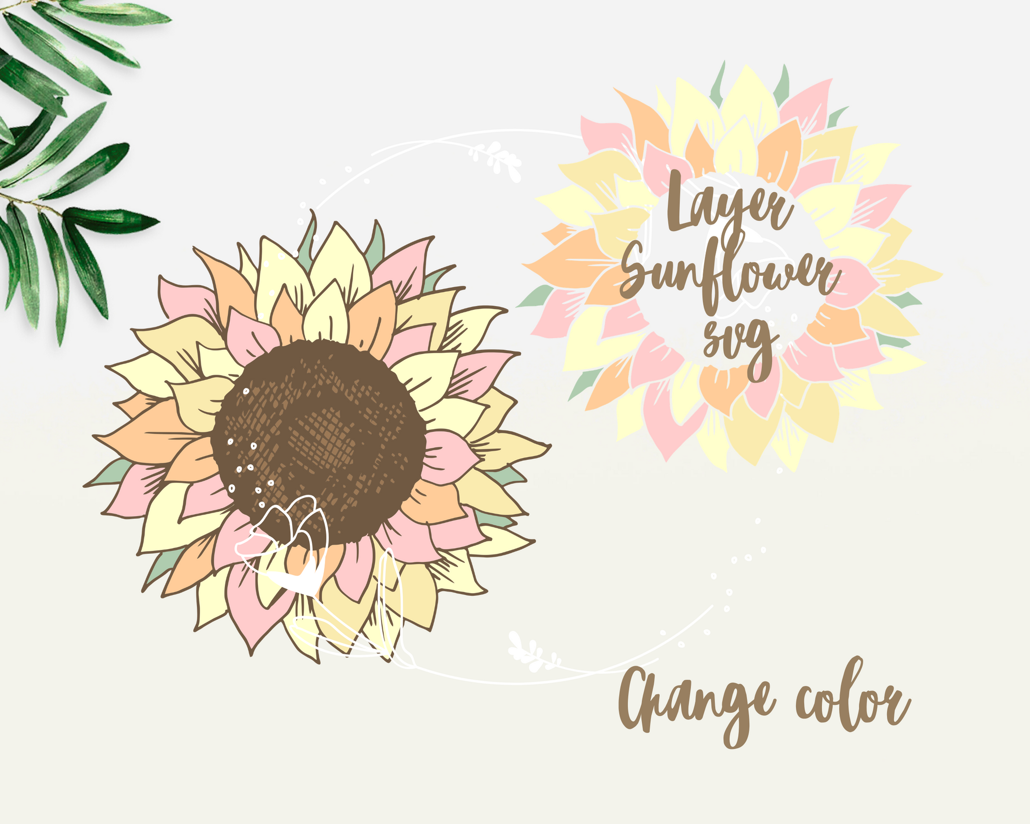 Download Layred Sunflower Svg Doodle Sunflower Svg Floral Clipart Sunflower Mea Design Svg