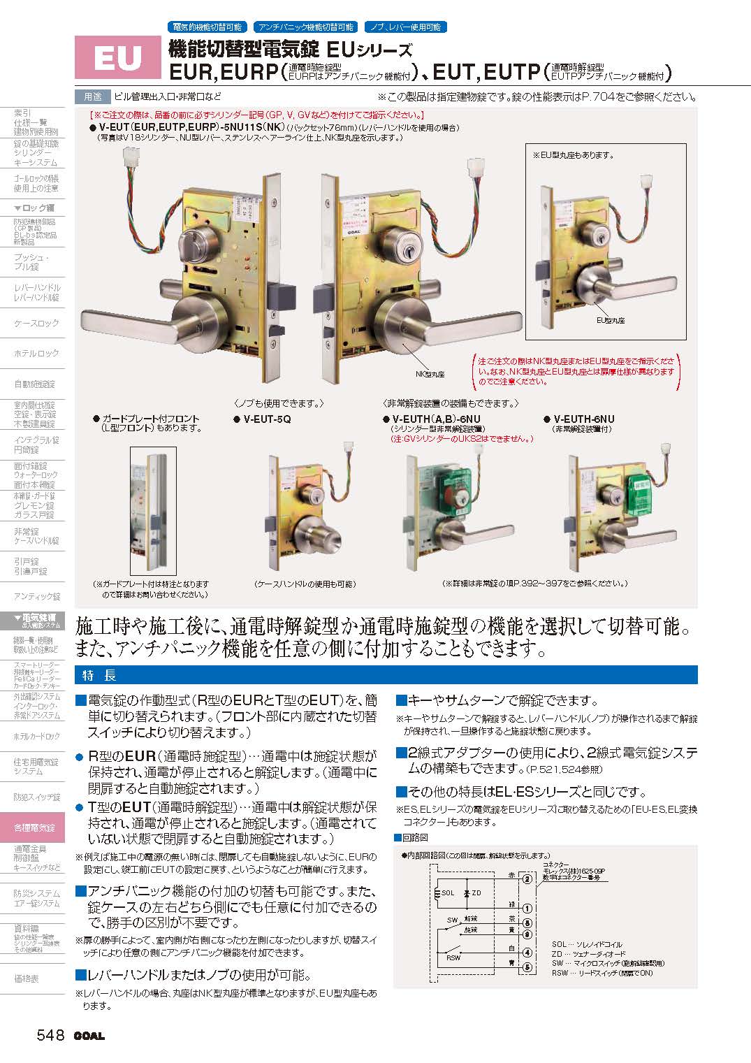 ゴール(GOAL) P-EUR-5-NU-11 BS76mm 電気錠 2個セット