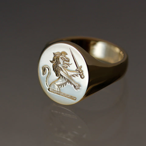Rampant Lion Signet Ring by Benjamin Black 