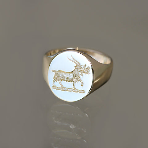 Goat Signet Ring by Benjamin Black 