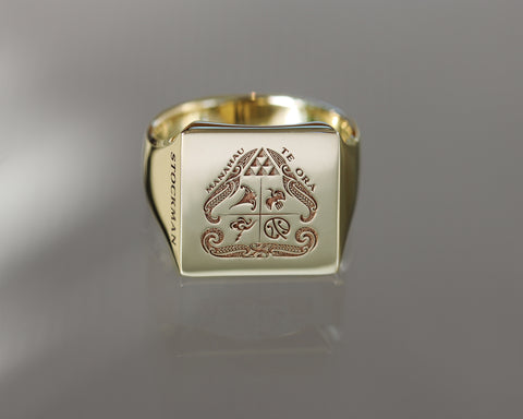 Yellow Gold Custom Signet Rings by Benjamin Black Goldsmiths