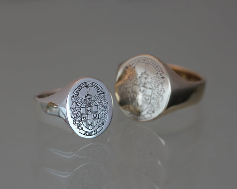 2D Laser Engraved Signet Rings by Benjamin Black 