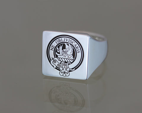 Family Crest Engraved Custom Signet Ring by Benjamin Black 