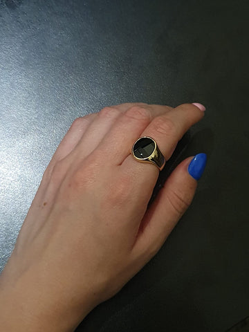 Women's Onyx Signet Ring by Benjamin Black
