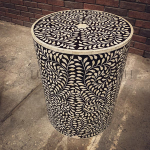 round bone inlay side table