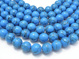 Howlite Turquoise Beads, Blue, 12mm Round Beads-Gems: Round & Faceted-BeadDirect