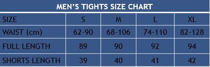 Men's Tights Size Chart