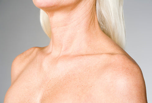 View of Woman's neck and chest