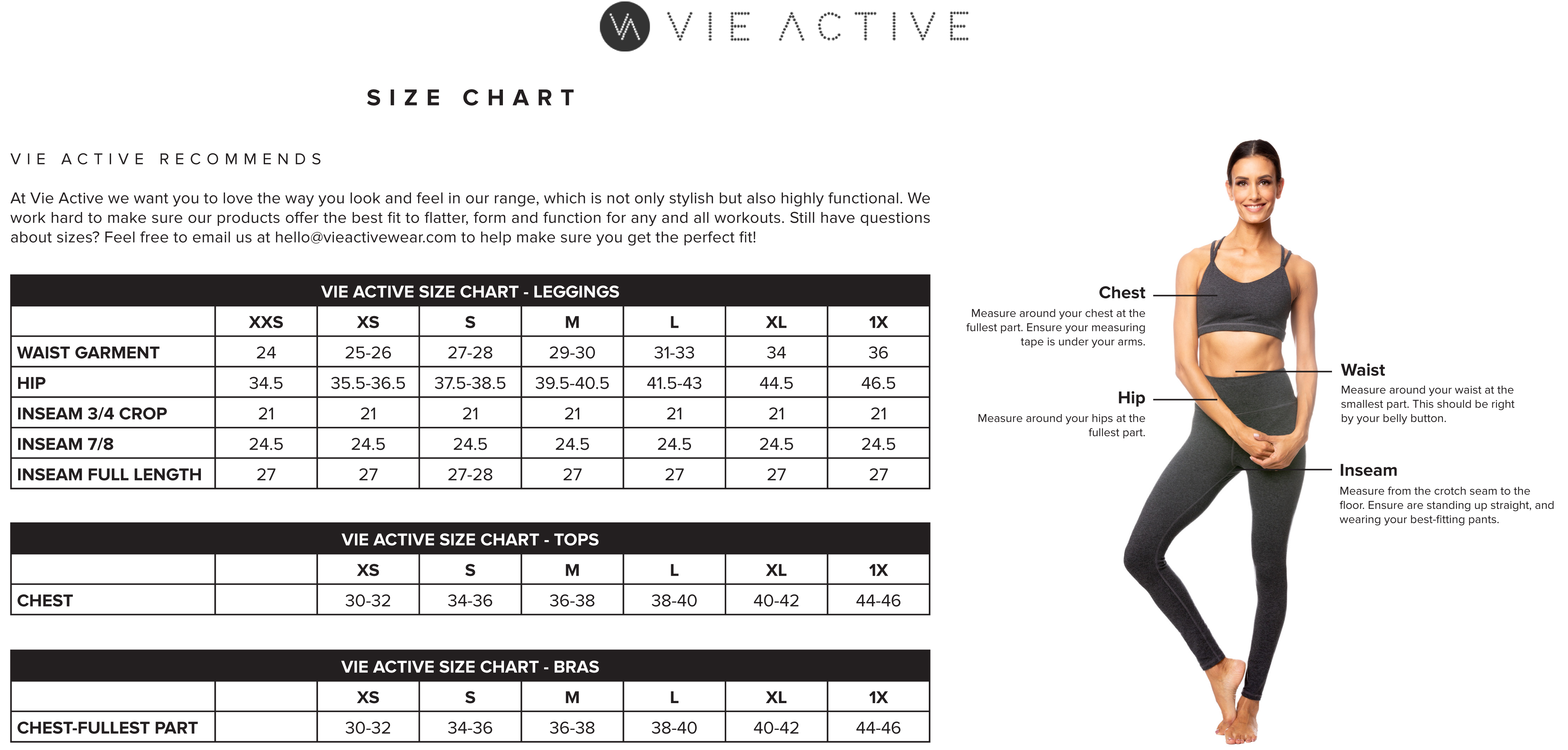 Legging Sizes Chart