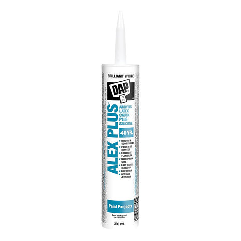 DAP Alex Fast Dry 5.5 oz. White Acrylic Latex Plus Silicone Caulk