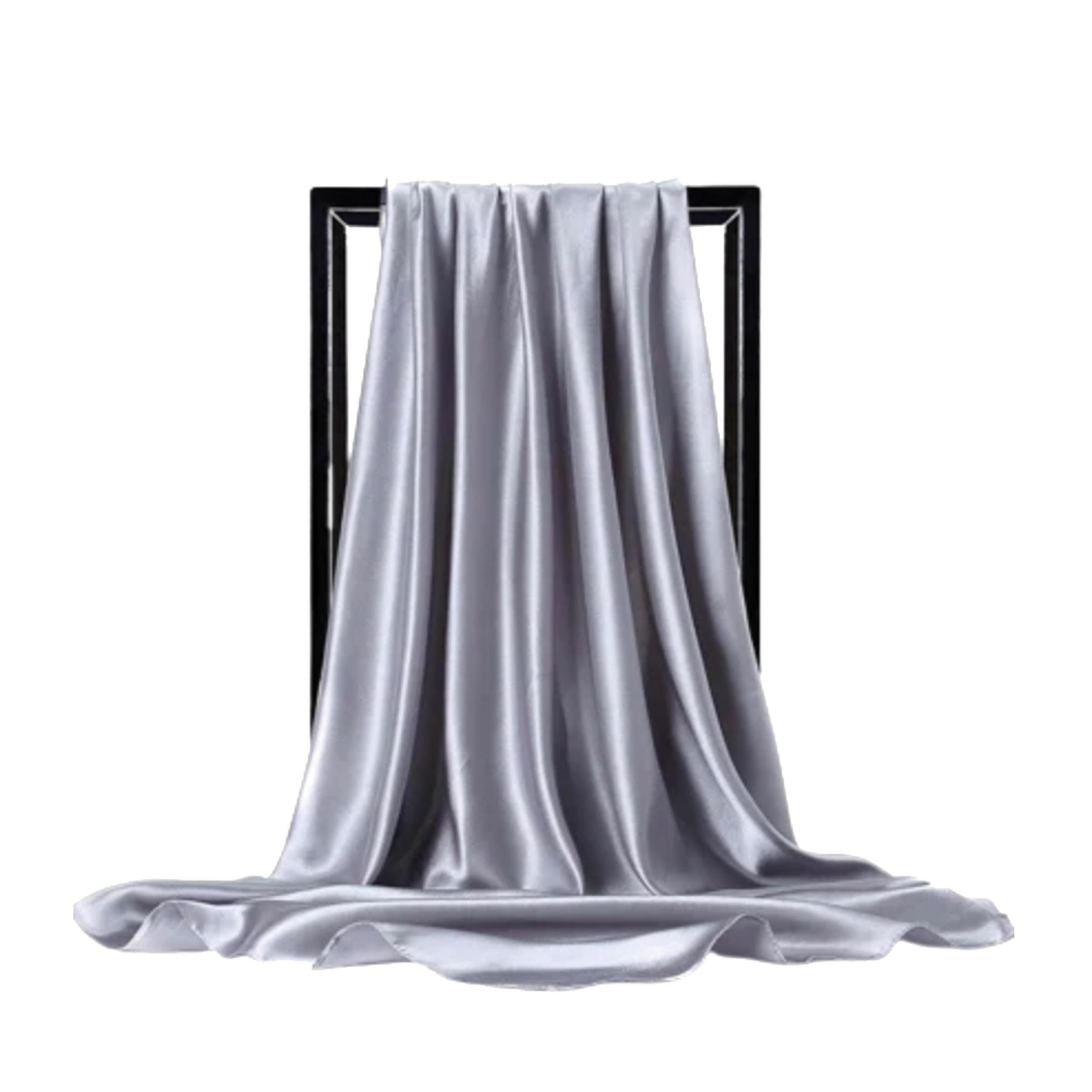 Silk Satin Scarf - Silver