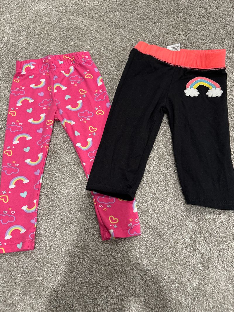 2 rainbow leggings 2T