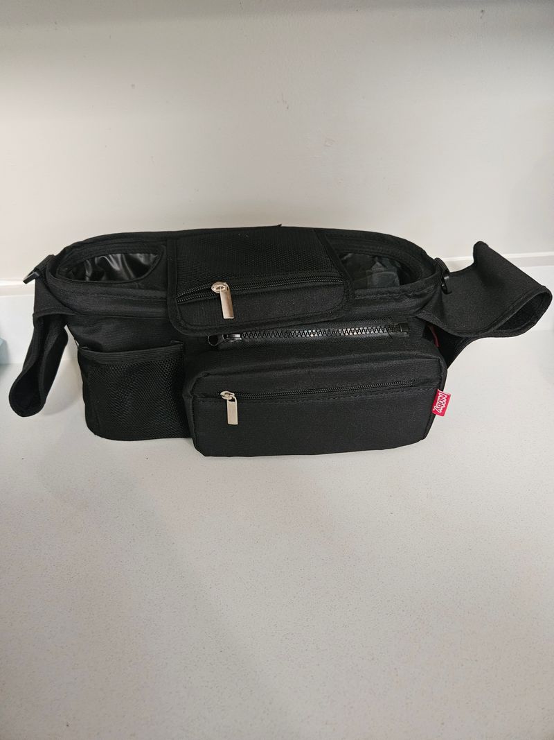 Nuby Stroller caddy with 2 cup holders a little cooler and zipper pock