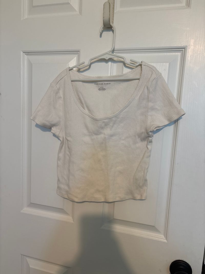 American Eagle Off-white crop shirt Women's - S