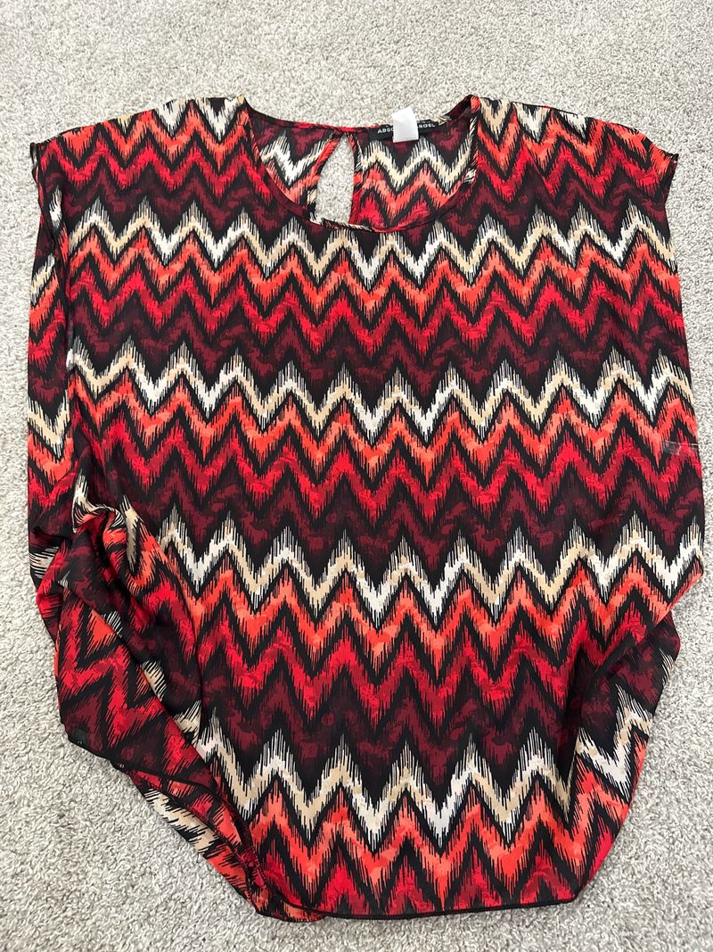 Red and tan top Women's - XXL
