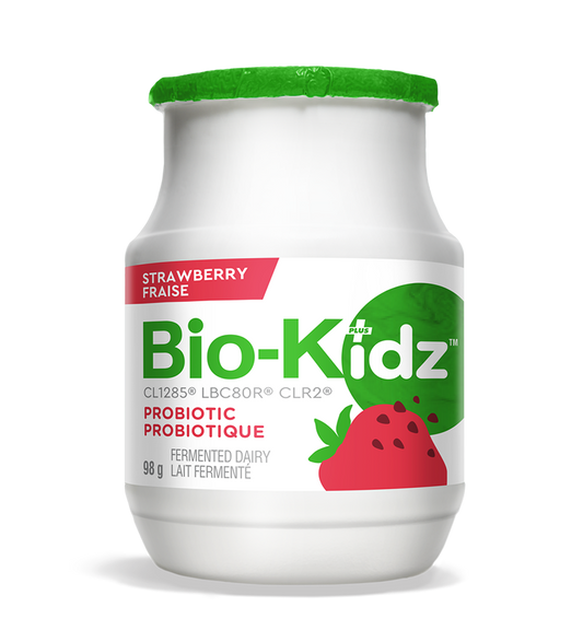 Bottle of Bio-K+ Wellness shot - raspberry flavor