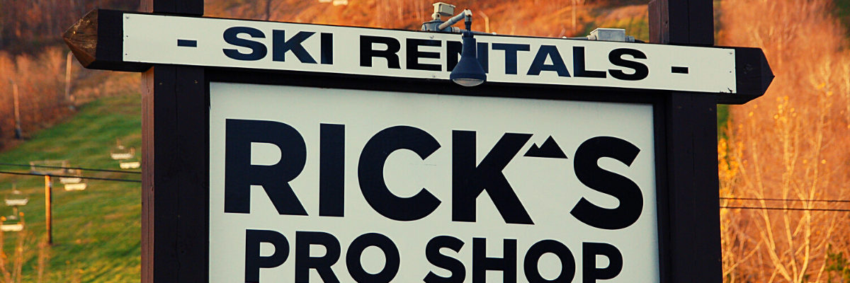 Rick's Pro Ski Shop lawn sign