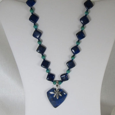 Lapis Lazuli and Turquoise Necklace with Lapis Pendant