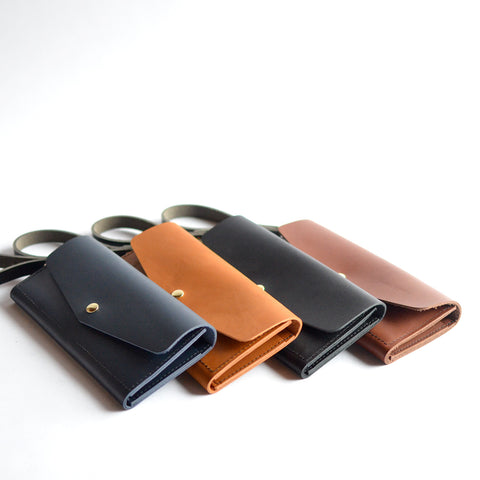 leather wristlet wallet by moss bags