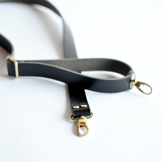 Black Crossbody Strap Black Leather Shoulder Strap 90x15 Cm 