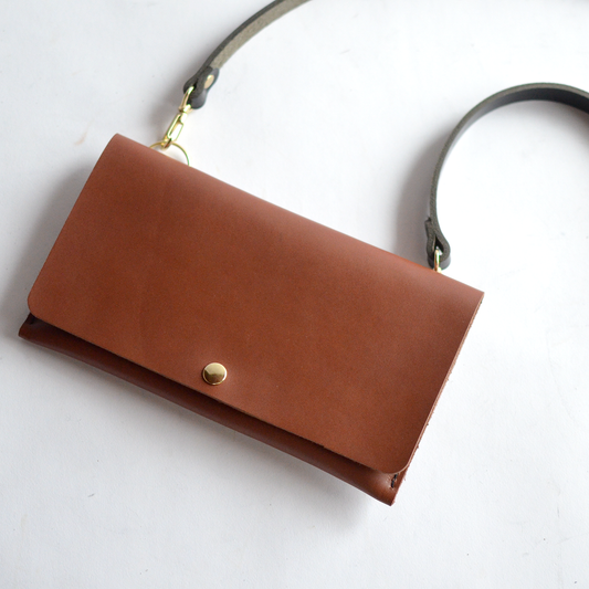 WILLOW 3-in-1 Wallet (+ clutch & crossbody) - Honey Brown Leather