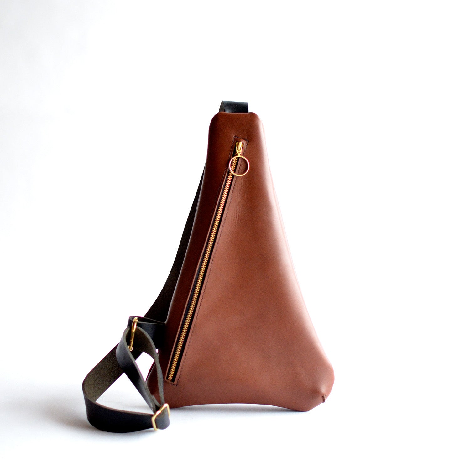Women's Half Moon Leather Shoulder Bag - ROMY TISA