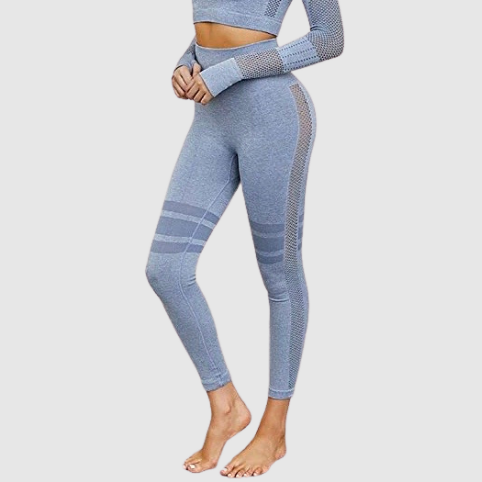 Flex Long Sleeve Crop Top & Leggings Set - Heny Star