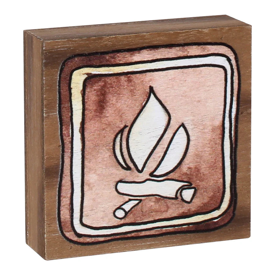 Campfire Block Sign