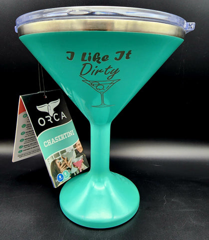 Orca Martini Glass, Pearl White Stainless Steel, 8-oz.