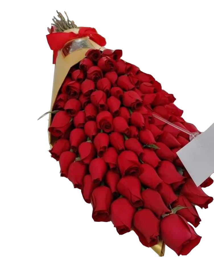 Ramo con 100 rosas rojas. – Velvet Florería