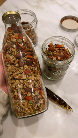 granola muesli in a jar