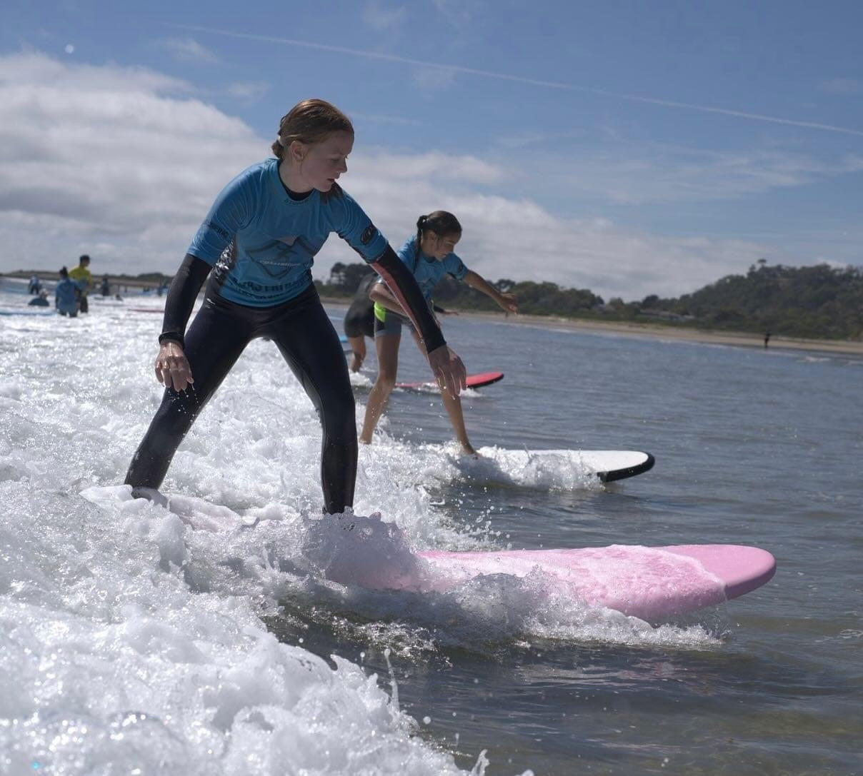 Young Tasmanian surfers hit the waves