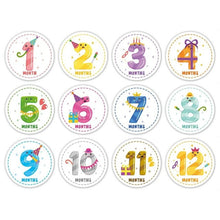 Load image into Gallery viewer, 12 Pcs Baby Monthly Card Number Milestone Sticker
