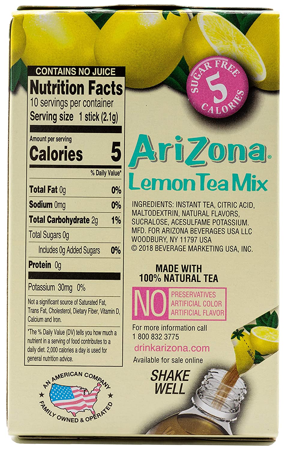 Arizona Lemon Iced Tea 10Countper Box (Pack of 6), Lo – FineGrocerys