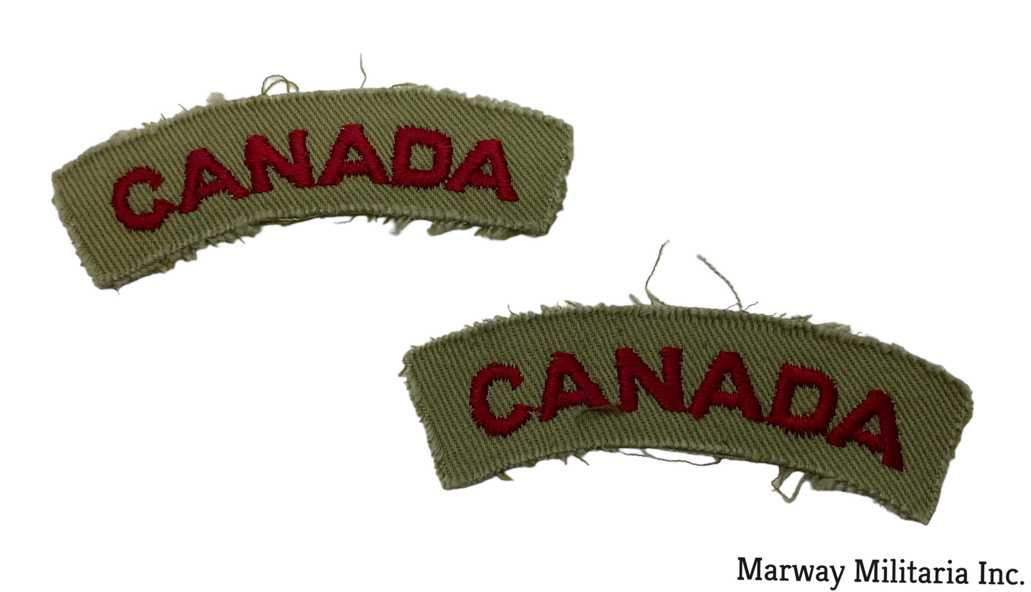 WW2 CANADA Nationality Shoulder Title Pair – Marway Militaria Inc ...