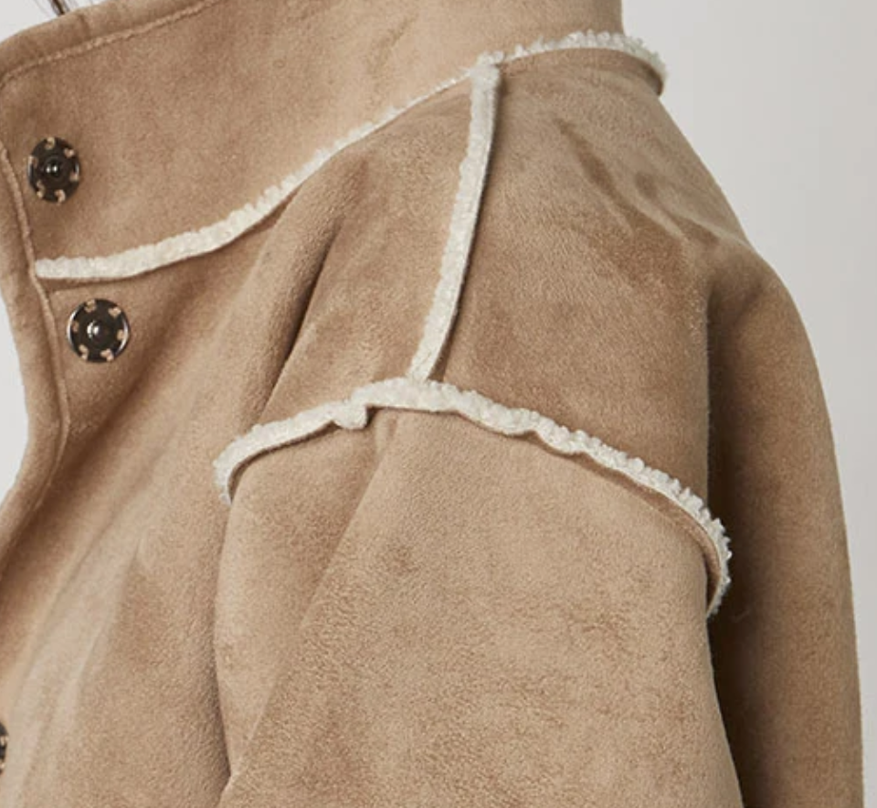 Albany reversible lux sherpa coat sand